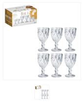 Balli Conjunto 6 Taças Água Transparente Modelo Diamond