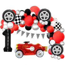 Balloon Garland Arch Kit Racing Car 105 unidades vermelho preto Balloon Garland Arch Kit Racing Car 105 unidades vermelho preto