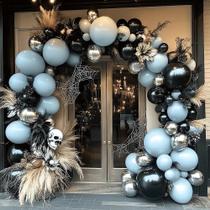 Balloon Garland HibaOpati Blue Black Silver para decoração de festa