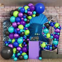 Balloon Garland Kit HILAVO Purple Blue Black Green Video Game Balloon Garland Kit HILAVO Purple Blue Black Green Video Game