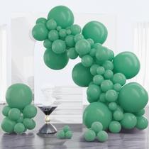 Balloon PartyWoo Jade Green 100 unidades de tamanhos diferentes