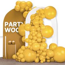 Balloon PartyWoo Mustard Yellow 120 unidades de tamanhos diferentes