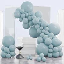 Balloon PartyWoo Pale Aqua 120 unidades de azul boho, tamanhos diferentes
