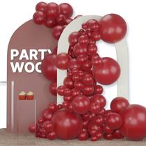 Balloon PartyWoo Ruby Red, pacote de 120 unidades de tamanhos diferentes