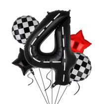 Balloon Race Car Birthday 40 cm Racetrack Number 4 Boys 4st Balloon Race Car Birthday 40 cm Racetrack Number 4 Boys 4st