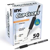 Ballpoint Pens Inc. ClipClicks retrátil de 1,0 mm, pacote com 50