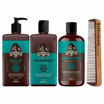 Balm Shampoo Barba e Cabelo Calico Pente Duplo Don Alcides
