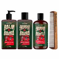 Balm Shampoo Barba E Cabelo Pente Duplo Guaraná Don Alcides