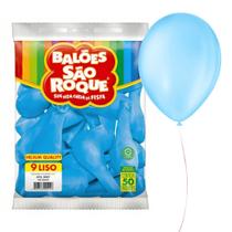 Balões 09 Liso Com 50un Bexigas Azul Baby 108106450 - São Roque Balões 09 Liso Com 50un Bexigas Azul Baby 108106450 - São Roque