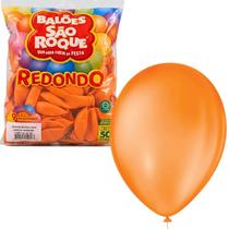 Balões 09 Liso Com 50un Bexigas Laranja Mandarim 108145450 São Roque
