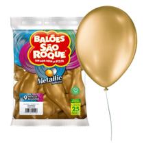 Balões 09 Metallic Com 25un Bexigas Dourado 108531225 - São Roque Balões 09 Metallic Com 25un Bexigas Dourado 108531225 - São Roque