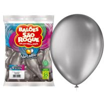 Balões 09 Metallic Com 25un Bexigas Prateado 108531325 - São Roque