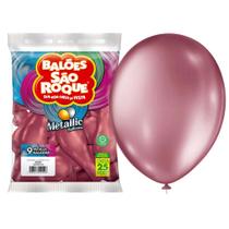 Balões 09 Metallic Com 25un Bexigas Rosa 108530725 São Roque