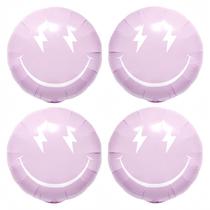Balões baoonworld Purple Lightning Smile Face x4 Balões baoonworld Purple Lightning Smile Face x4