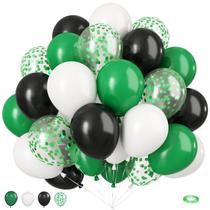 Balões biapianos verdes e pretos, 30 cm, 50 unidades para festa