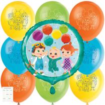 Balões Cocomelon para Festa - 1 Folha de Balões de 18cm + 8 Balões de Látex de 12cm Balões Cocomelon para Festa - 1 Folha de Balões de 18cm + 8 Balões de Látex de 12cm