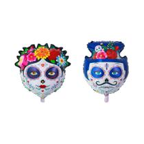 Balões Coloridos De Caveira Com Flores 2pçs Noivos Halloween Festa Mexicana Dia Dos Mortos Decoração Balões Coloridos De Caveira Com Flores 2pçs Noivos Halloween Festa Mexicana Dia Dos Mortos Decoração