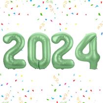Balões com número de folha Slergut 2024 Olive Green 100cm