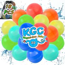 Balões de água KGC reutilizáveis de 18 unidades com bolsa de malha para crianças de 3 a 12 anos Balões de água KGC reutilizáveis de 18 unidades com bolsa de malha para crianças de 3 a 12 anos