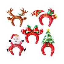 Balões De Alumínio Em Forma De Chifre De Veado De Natal 5pcs Decoração Para Festa De Inverno E Ano