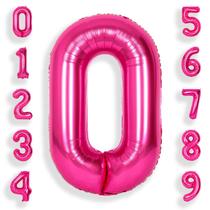 Balões de alumínio Helium Number 0-9 40 cm rosa choque para aniversário Balões de alumínio Helium Number 0-9 40 cm rosa choque para aniversário
