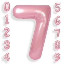 Balões de alumínio Helium Number SUWEN 7 rosa de 40 polegadas para festa