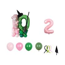 Balões De Aniversário Rosa E Verde De 32 Polegadas, 51 Peças, Decoração De Festa Com Tema De Bruxa,