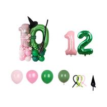 Balões De Aniversário Rosa Verde De 32 Polegadas, 51 Peças, Decoração De Festa Com Tema De Bruxa,