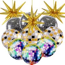 Balões de bola de discoteca Cadeya Huge Gold Explosion Star x12 Balões de bola de discoteca Cadeya Huge Gold Explosion Star x12
