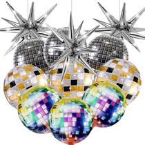 Balões de bola de discoteca Cadeya Huge Silver Explosion Star x12 Balões de bola de discoteca Cadeya Huge Silver Explosion Star x12