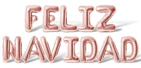 Balões de cartas FELIZ NAVIDAD 40 cm Foil Mylar Rose Gold