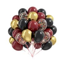 Balões De Confete Preto, Borgonha E Dourado, 60 Peças, 12 Polegadas, Decoração Temática Marrom Para Balões De Confete Preto, Borgonha E Dourado, 60 Peças, 12 Polegadas, Decoração Temática Marrom Para