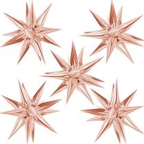 Balões de decoração de festa ZAKVOOR Starburst 60 unidades em ouro rosa