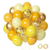 Balões de Festa Aiwolf - 50 Unidades de Látex Dourado com Confetes (30cm)