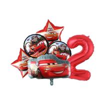 Balões De Festa De Aniversário Infantil Tema Carros Desenho Animado Lightning McQueen Balão Redondo