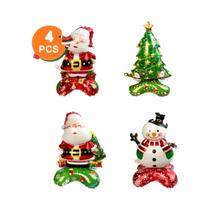 Balões De Festa Do Papai Noel De 16 Polegadas 4pcs Decoração De Natal Com Base Estável