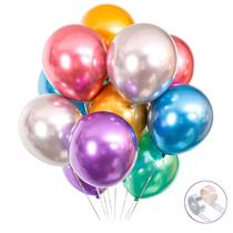 Balões de festa JHBVHBH coloridos cromados metálicos 30 cm 100 unidades Balões de festa JHBVHBH coloridos cromados metálicos 30 cm 100 unidades