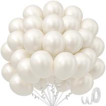Balões de Festa Latex Perolizados Brancos - 50 Unidades - 30cm