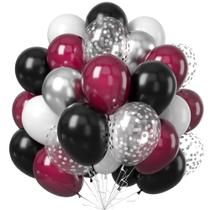 Balões de festa Teslite Burgundy Black Silver Latex x50 Balões de festa Teslite Burgundy Black Silver Latex x50