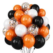 Balões de festa Togvu, 60 pacotes de Halloween, 30 cm, preto, laranja