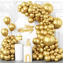 Balões de festa Togvu Metallic Gold, 123 pacotes com kit de arco Balões de festa Togvu Metallic Gold, 123 pacotes com kit de arco