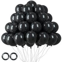 Balões de Festa Voircoloria - 105 Unidades de Látex Preto 30cm com Acessórios