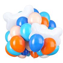 Balões de festa Yoehlon Cartoon Dog com osso 28 unidades de laranja/azul