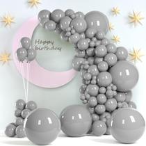 Balões de festa ZizaSary Grey 140 unidades 46 30 25 13 cm com fitas
