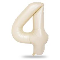 Balões de Foil Número 0-9 (40 Polegadas) - Bege - Decoração de Aniversário