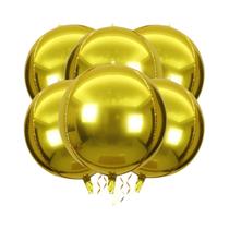 Balões De Folha 4D Em Ouro Rosê E Prata, Redondos Grandes De 22 Polegadas Em Mylar Para Decorações