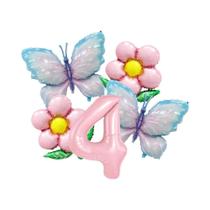 Balões De Folha Coloridos Em Forma De Borboleta 5pcs Decoração Para Aniversário Casamento Chá De