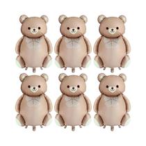 Balões De Folha De Urso Cartoon 6 Peças, Arco-Íris Fosco, Helium Para Decorações De Casamento, Chá