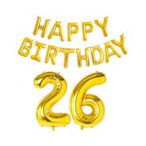 Balões De Folha Dourados De Feliz Aniversário 15 Peças Decoração De Festa Para Crianças E Adultos