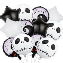 Balões de Halloween Cheosruy 16 unidades de balões Skull Foil de 18 polegadas
